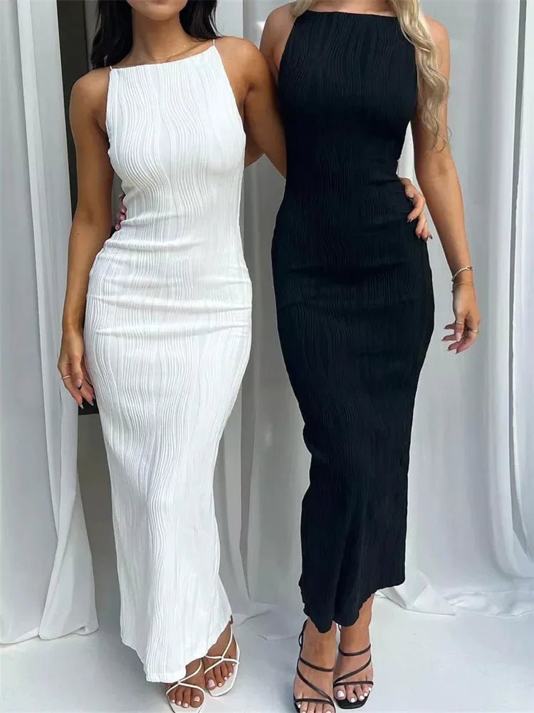 Ellie Ruched Sleeveless Party Dress with Back Split