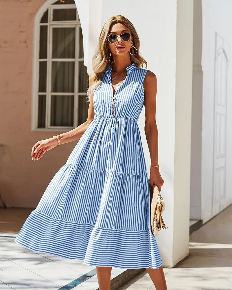 Αμάνικο ριγέ shirt dress Emilia
