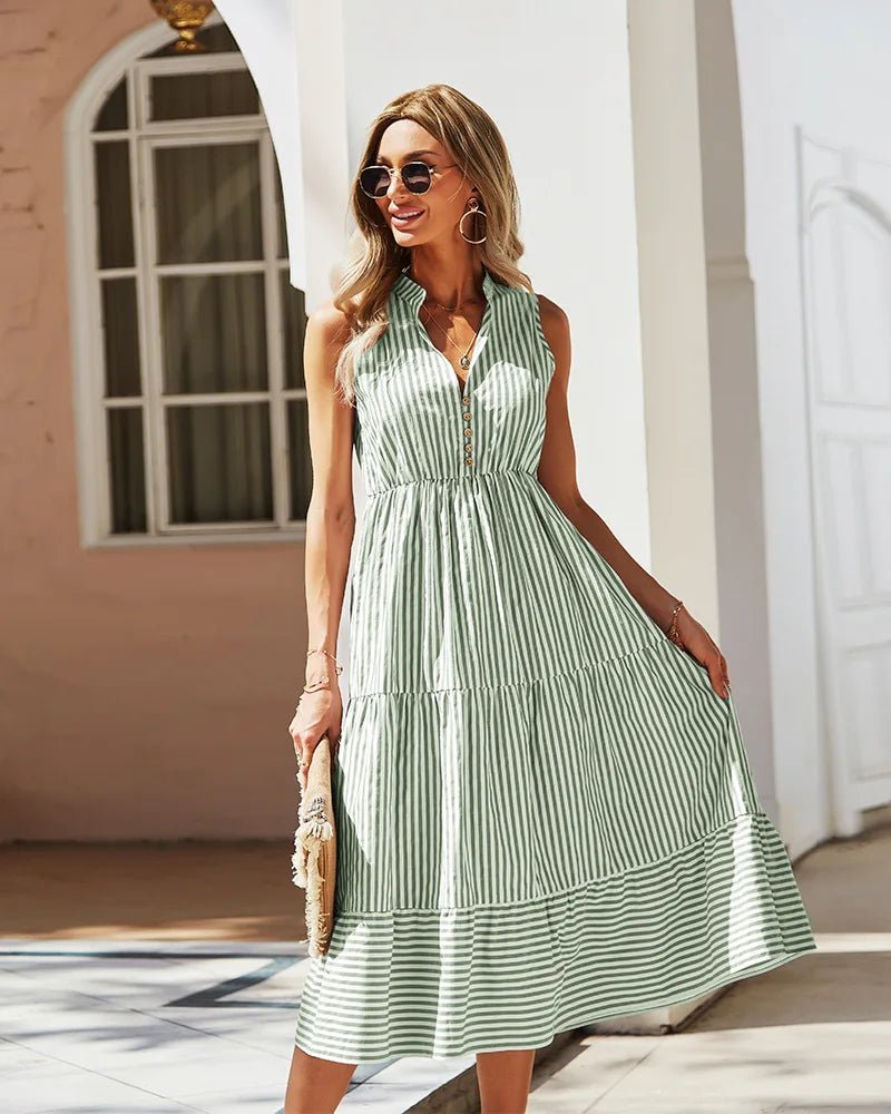 Αμάνικο ριγέ shirt dress Emilia