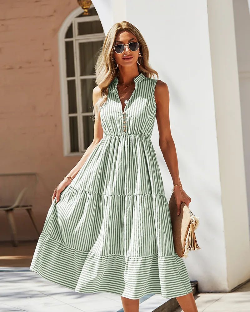 Αμάνικο ριγέ shirt dress Emilia