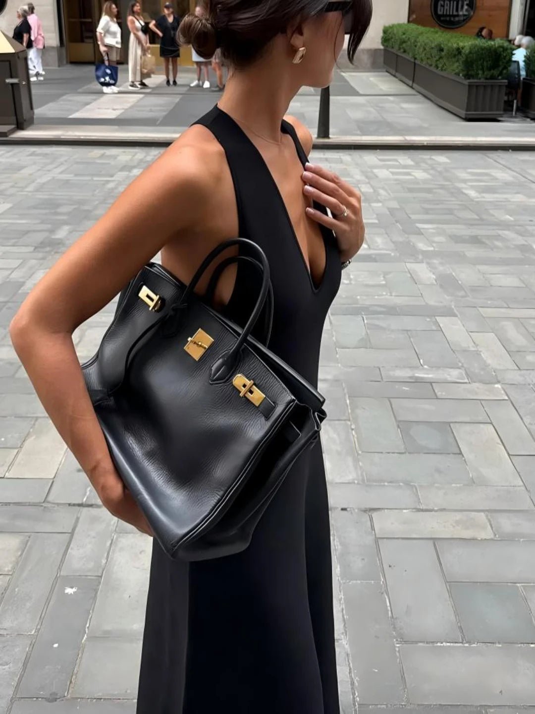 Μάξι φόρεμα halter Erica με βαθύ V ντεκολτέ