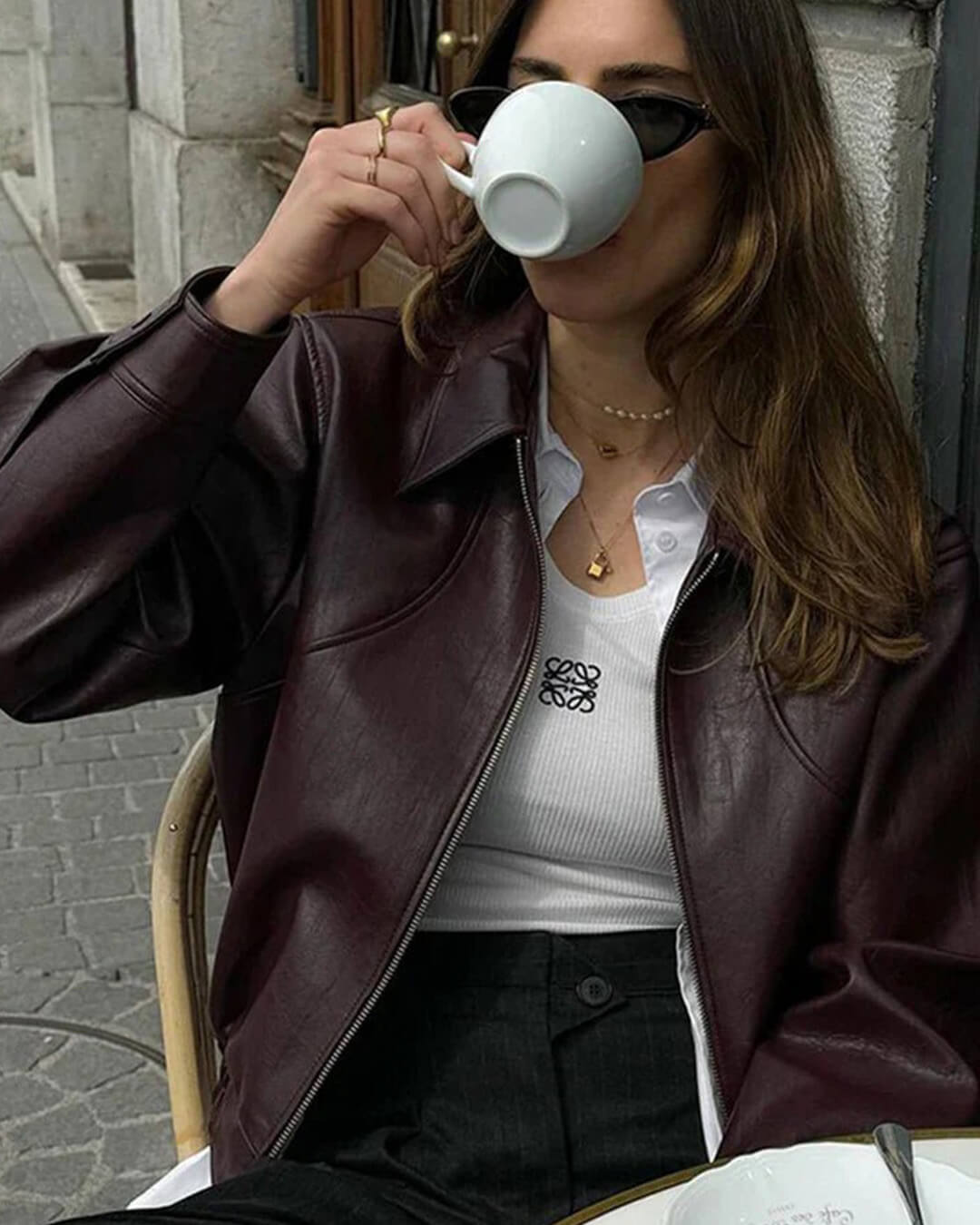 Δερμάτινο μπουφάν Erika με φερμουάρ