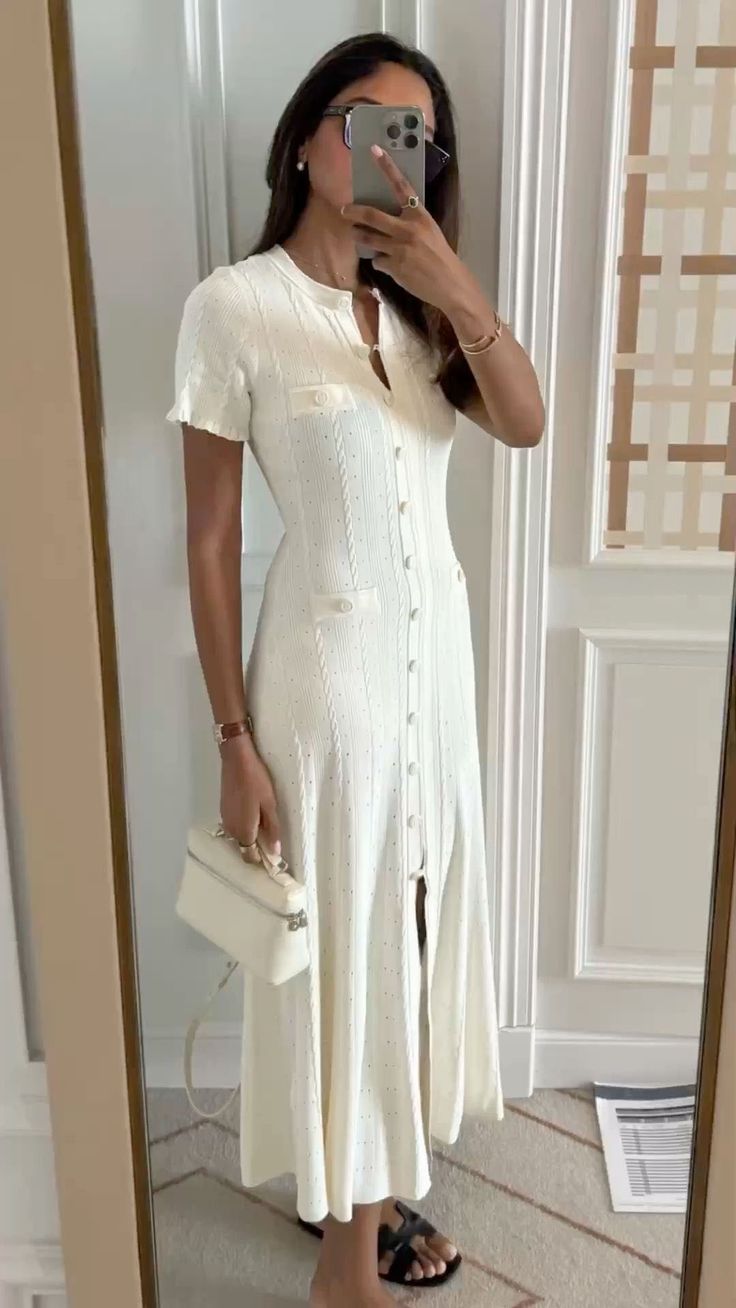 Beatrice Button-Front Knit Midi Dress