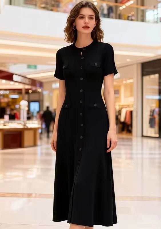 Beatrice Button-Front Knit Midi Dress