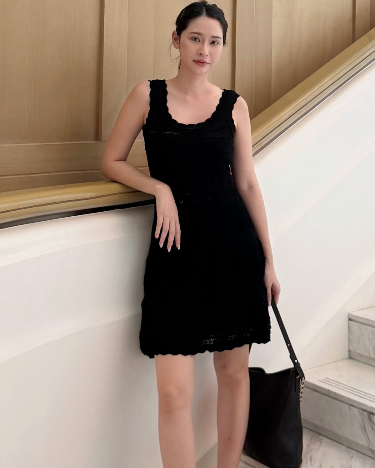 Πλεκτό μίντι φόρεμα Esther με ανοίγματα
