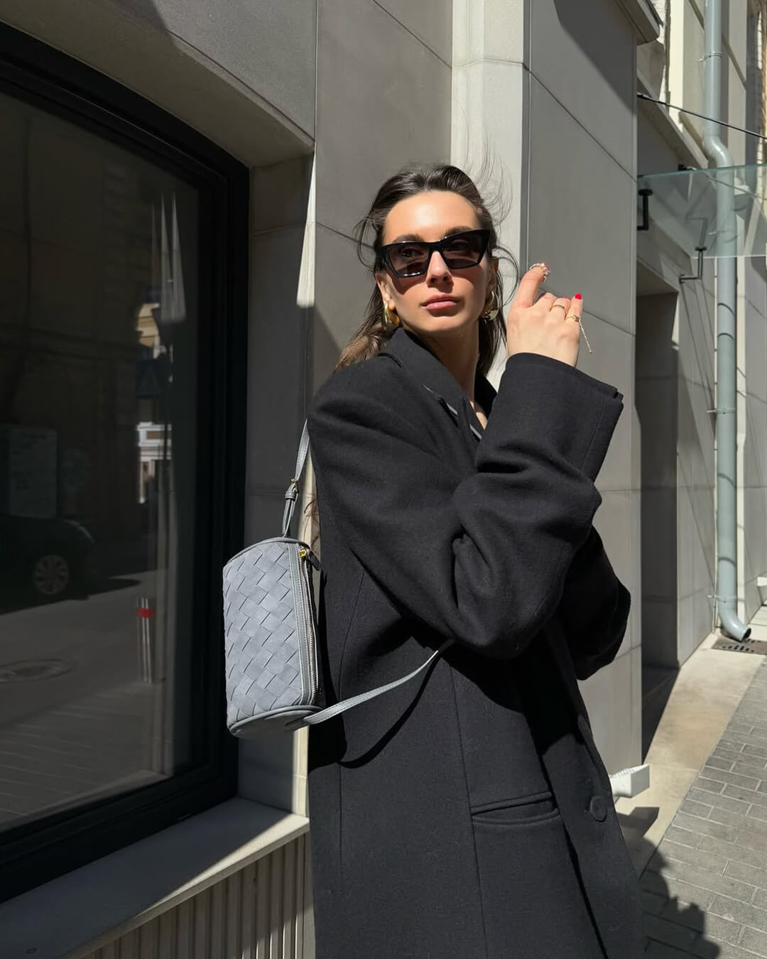 Eva Πλεκτή τσάντα από σουέντ