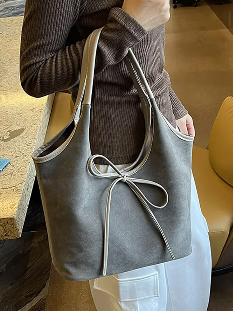 Suede τσάντα με φιόγκο Florence