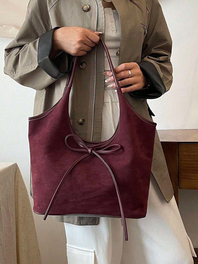Suede τσάντα με φιόγκο Florence