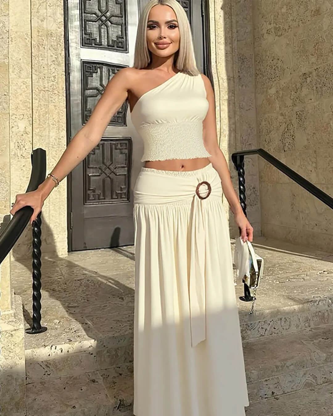Σετ με μάξι φούστα με ζώνη Gaia