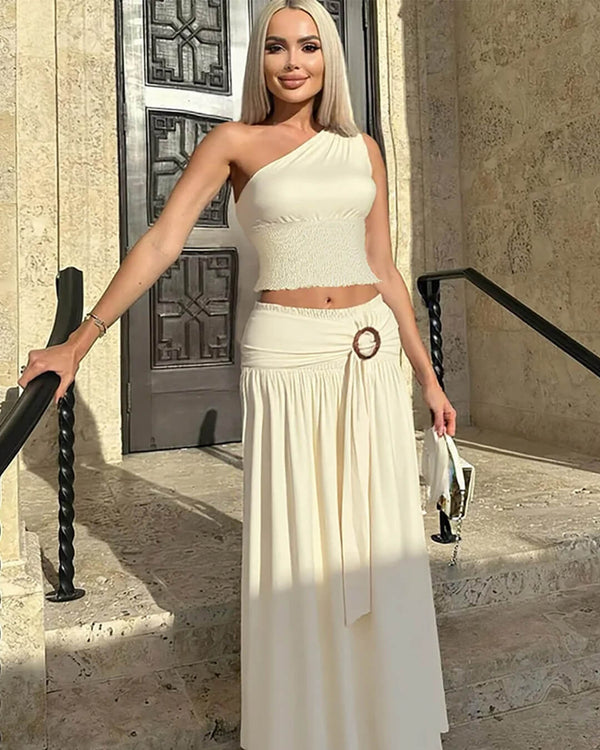 Σετ με μάξι φούστα με ζώνη Gaia