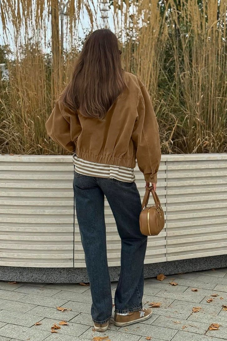 Άνετο σουέτ jacket Genoveva με φερμουάρ