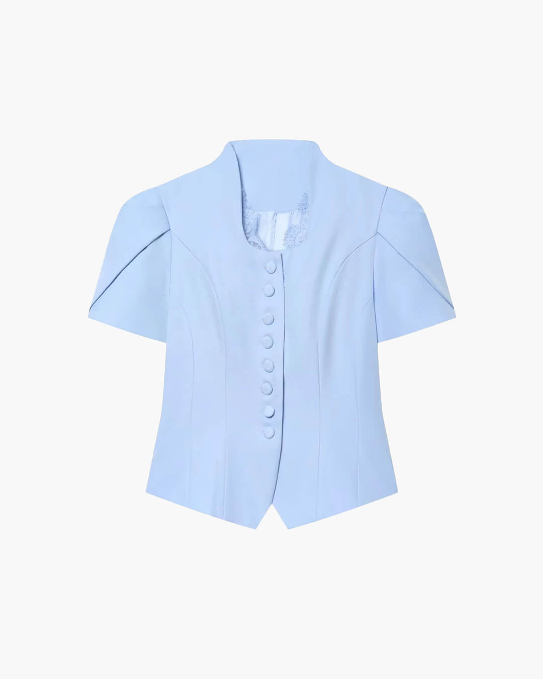 Gloria Button Front Stand Collar Top