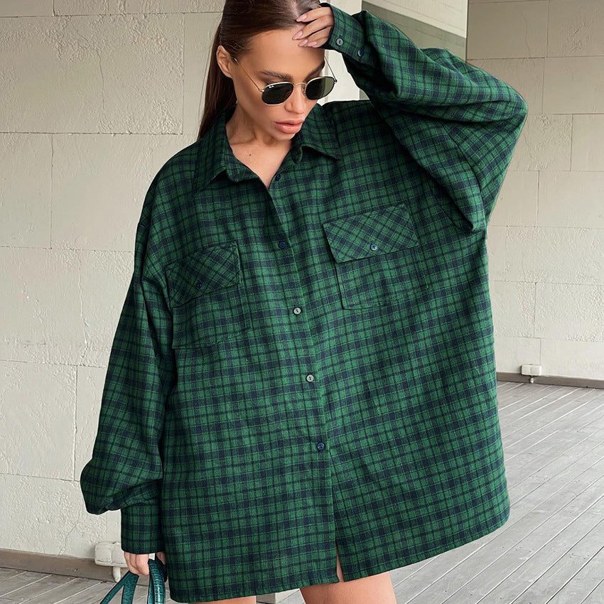 Oversized καρό πουκάμισο Kasia