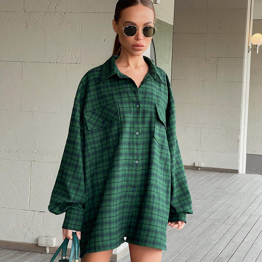 Oversized καρό πουκάμισο Kasia