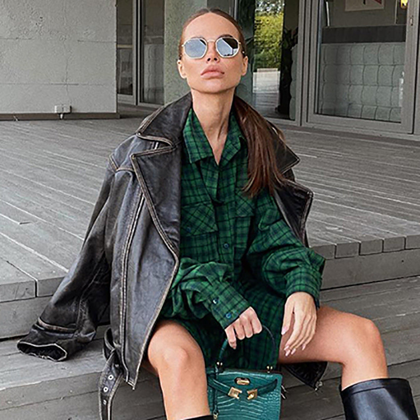 Oversized καρό πουκάμισο Kasia