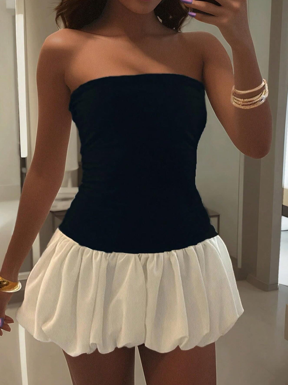 Μίνι φόρεμα Hailey χωρίς τιράντες