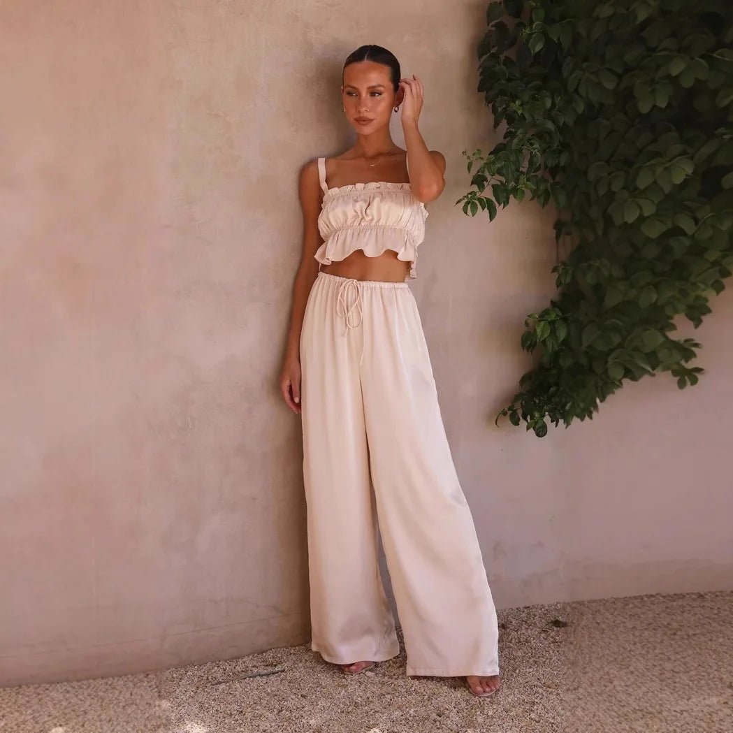 Helen Wide Leg Ruffle Set
