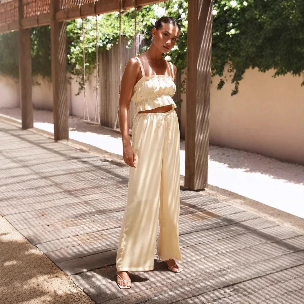 Helen Wide Leg Ruffle Set