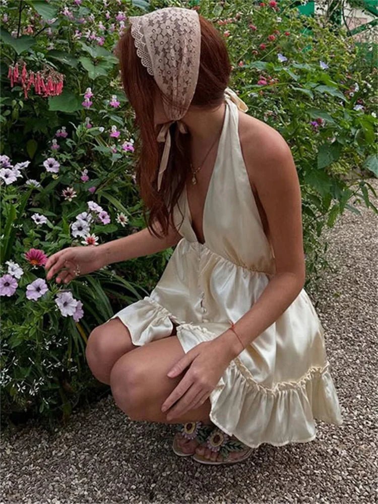 Μίνι φόρεμα από σατέν με λαιμόκοψη V Isabel