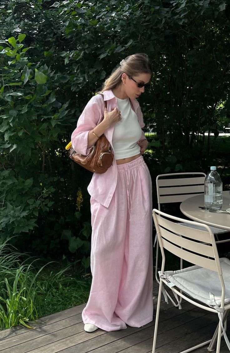 Σετ Ivanna με φαρδύ παντελόνι και χαλαρή μπλούζα