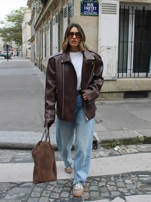 Τζάκετ Jackie με φερμουάρ και πέτο