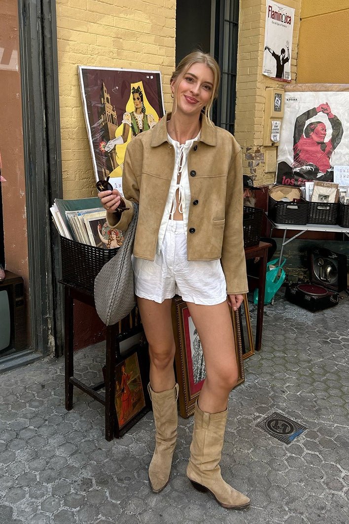 Κοντό τζάκετ από συνθετικό σουέντ Jane