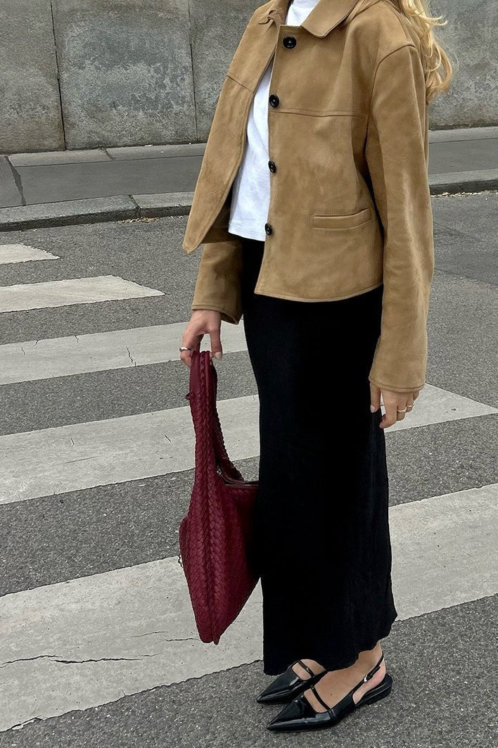 Κοντό τζάκετ από συνθετικό σουέντ Jane