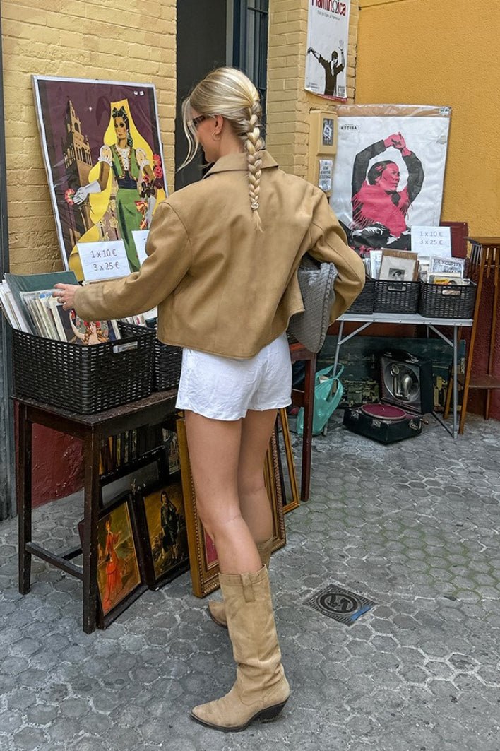 Κοντό τζάκετ από συνθετικό σουέντ Jane