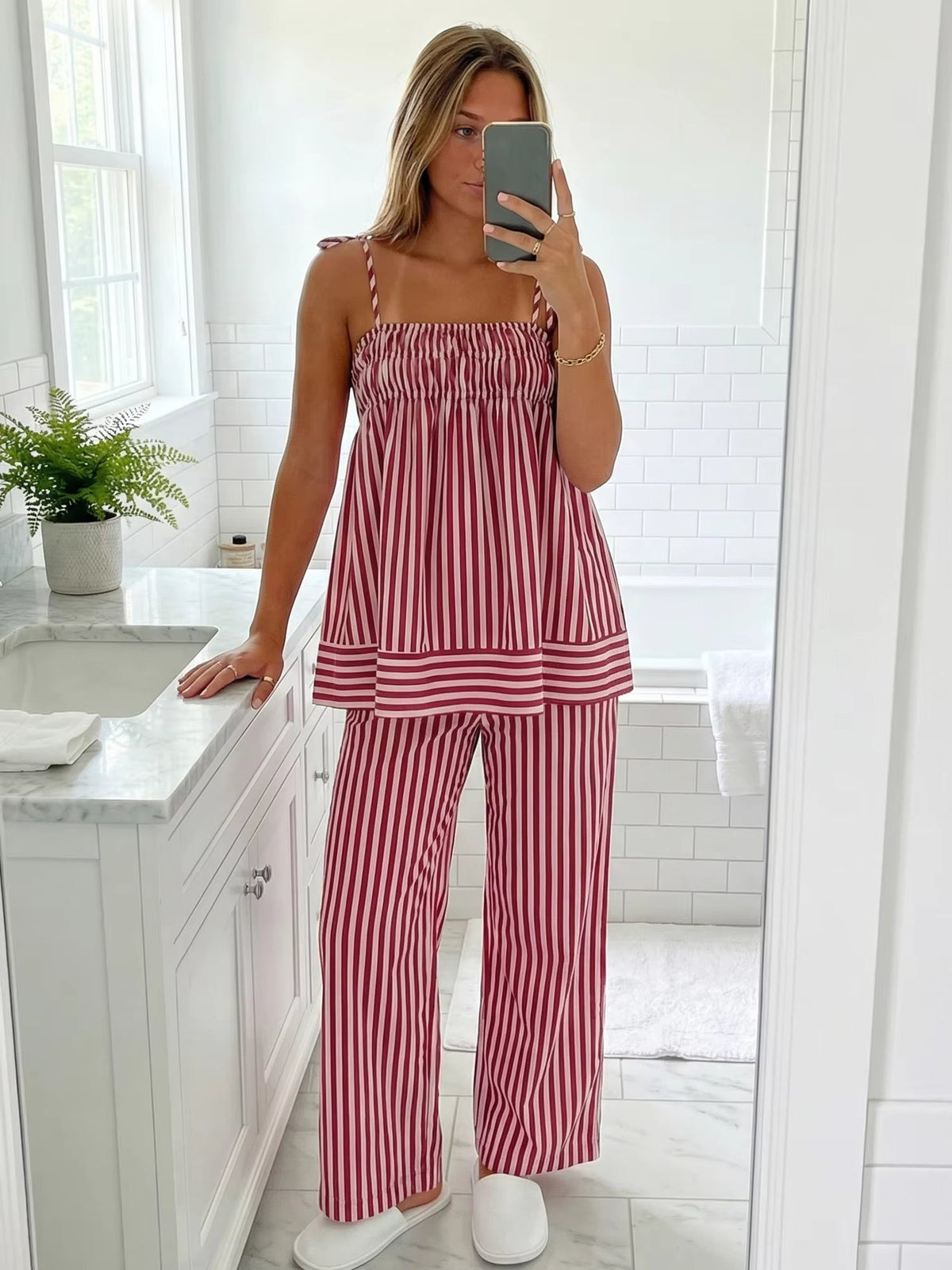 Jasmin Striped Pajama Set