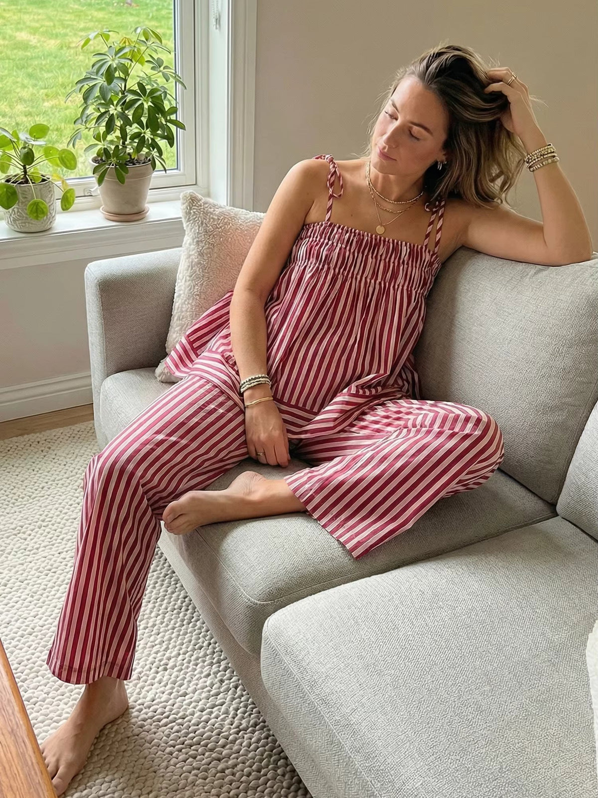 Jasmin Striped Pajama Set