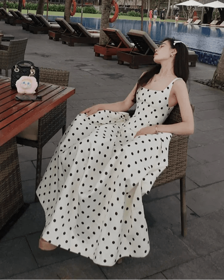 Μίντι φόρεμα Jasmine με πουά