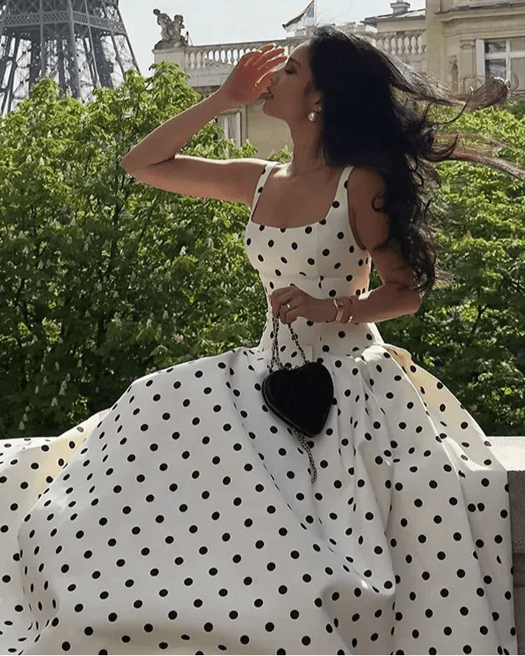 Μίντι φόρεμα Jasmine με πουά