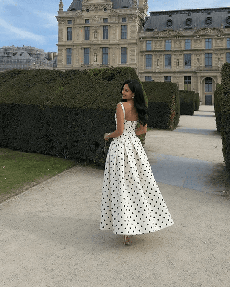 Μίντι φόρεμα Jasmine με πουά