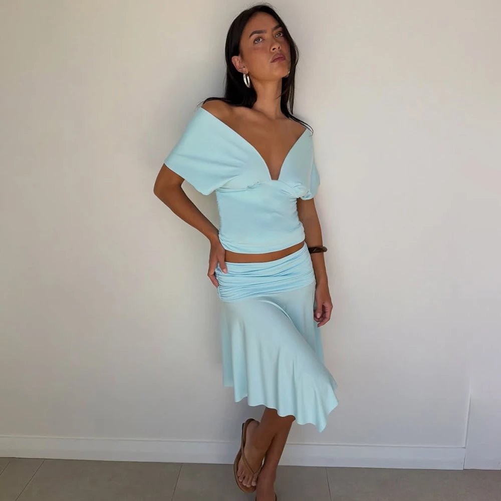 Jenna Off-The-Shoulder Top & Skirt Set