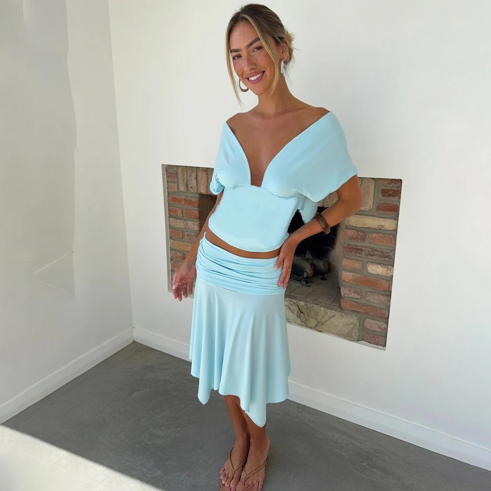 Jenna Off-The-Shoulder Top & Skirt Set