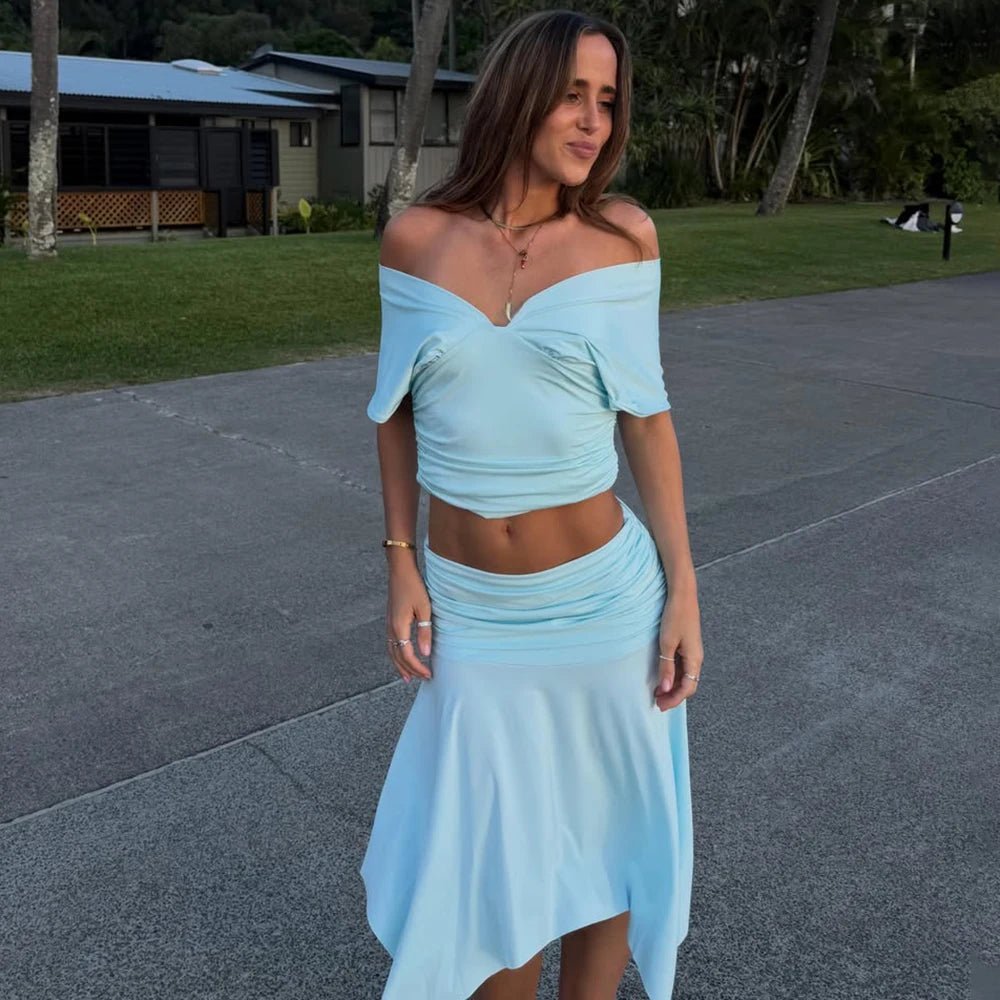 Jenna Off-The-Shoulder Top & Skirt Set