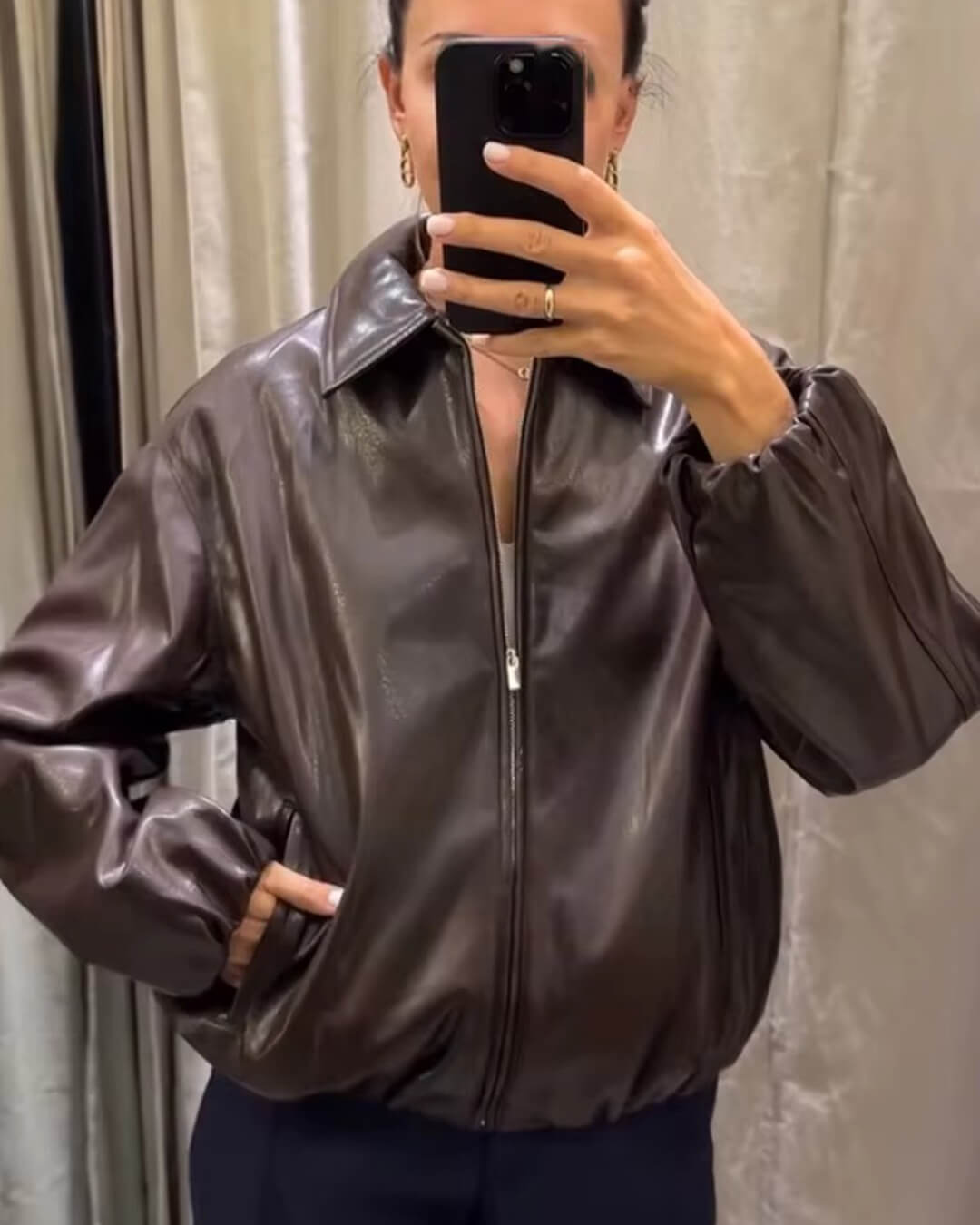 Bomber μπουφάν Jenny από συνθετικό δέρμα
