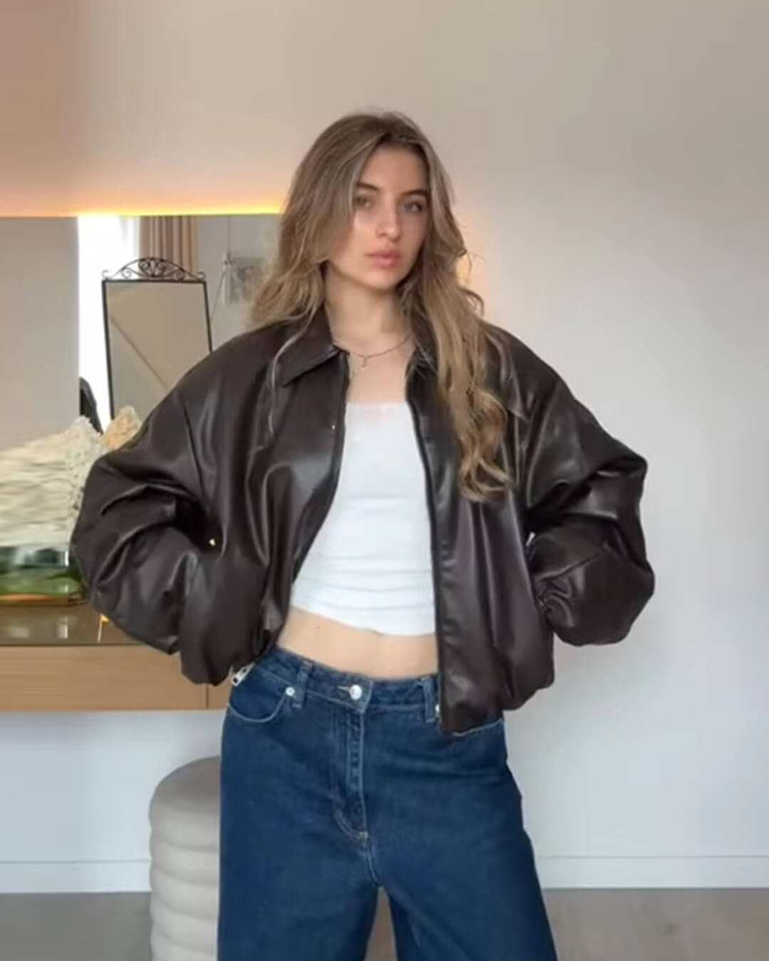 Bomber μπουφάν Jenny από συνθετικό δέρμα