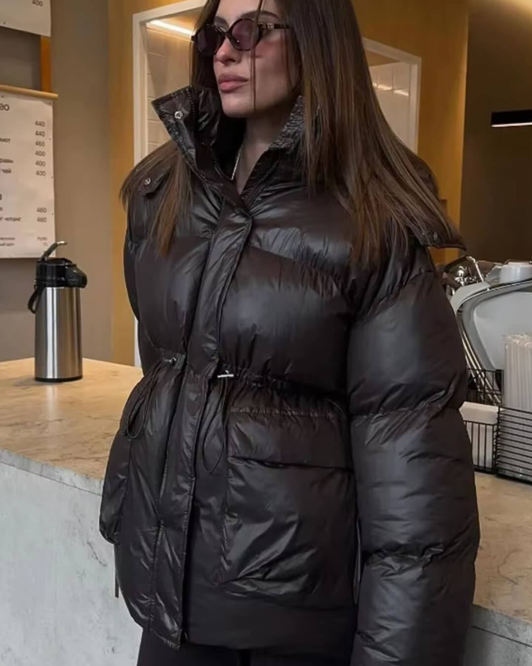 Γυαλιστερό μπουφάν puffer Jillian