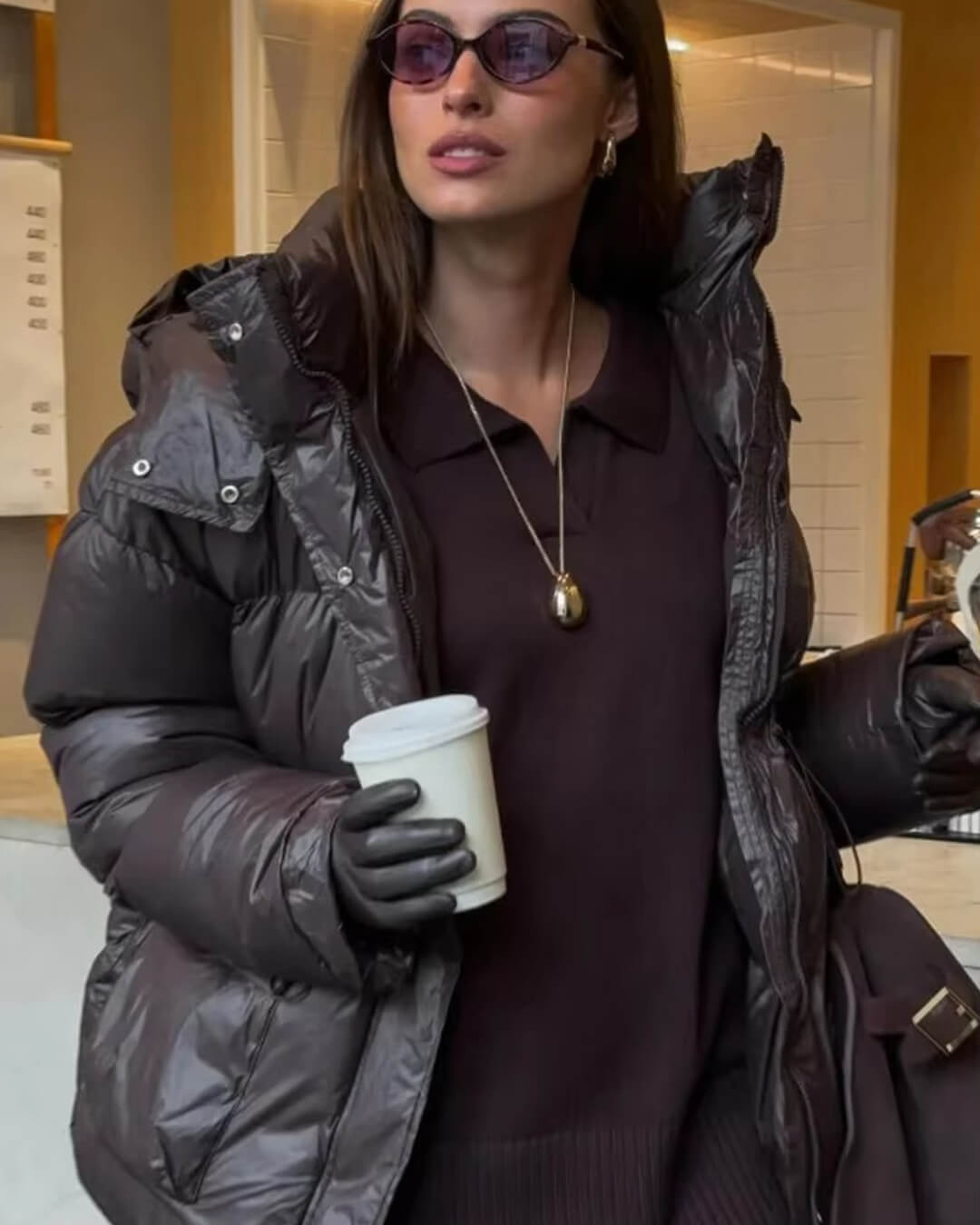 Γυαλιστερό μπουφάν puffer Jillian