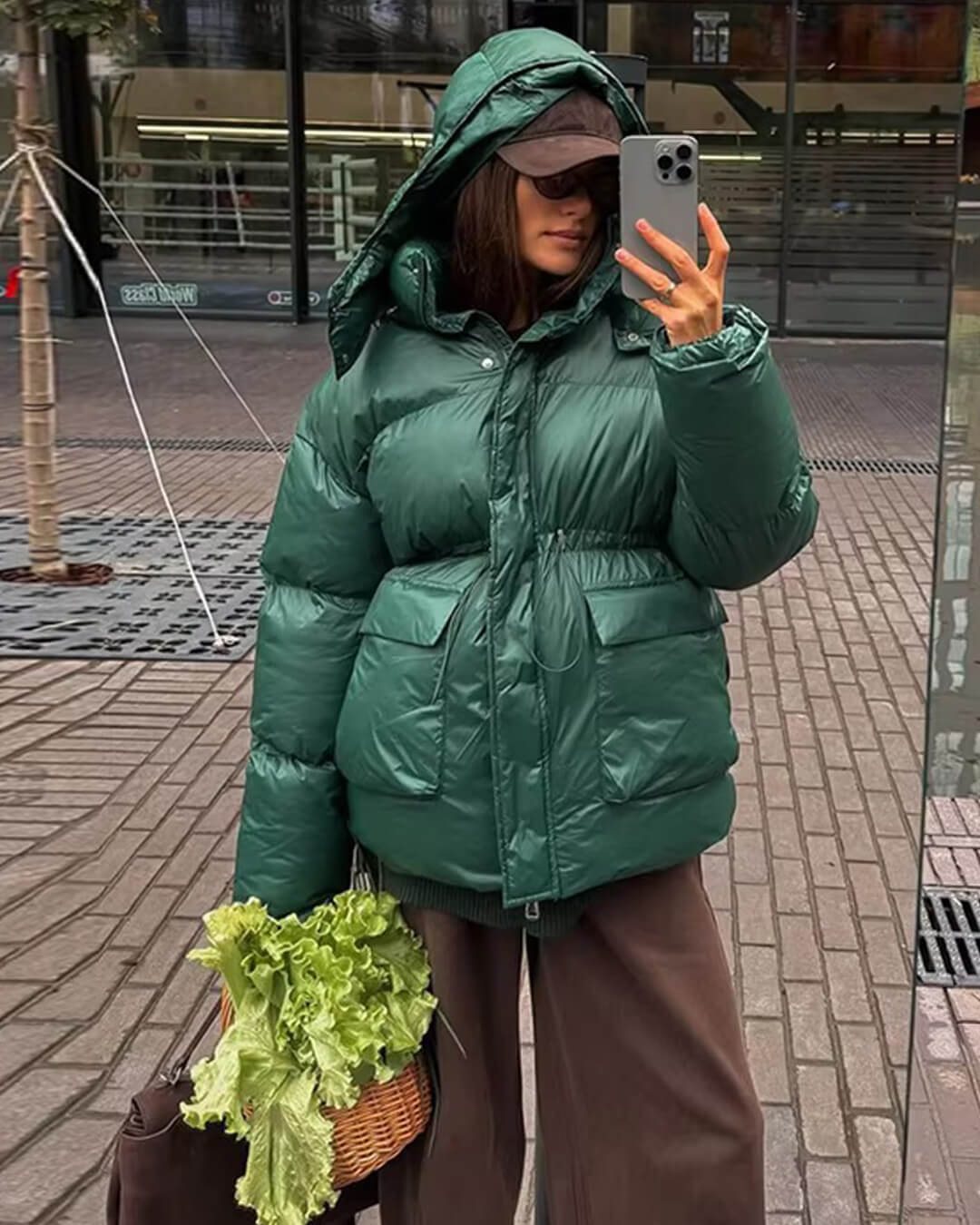 Γυαλιστερό μπουφάν puffer Jillian