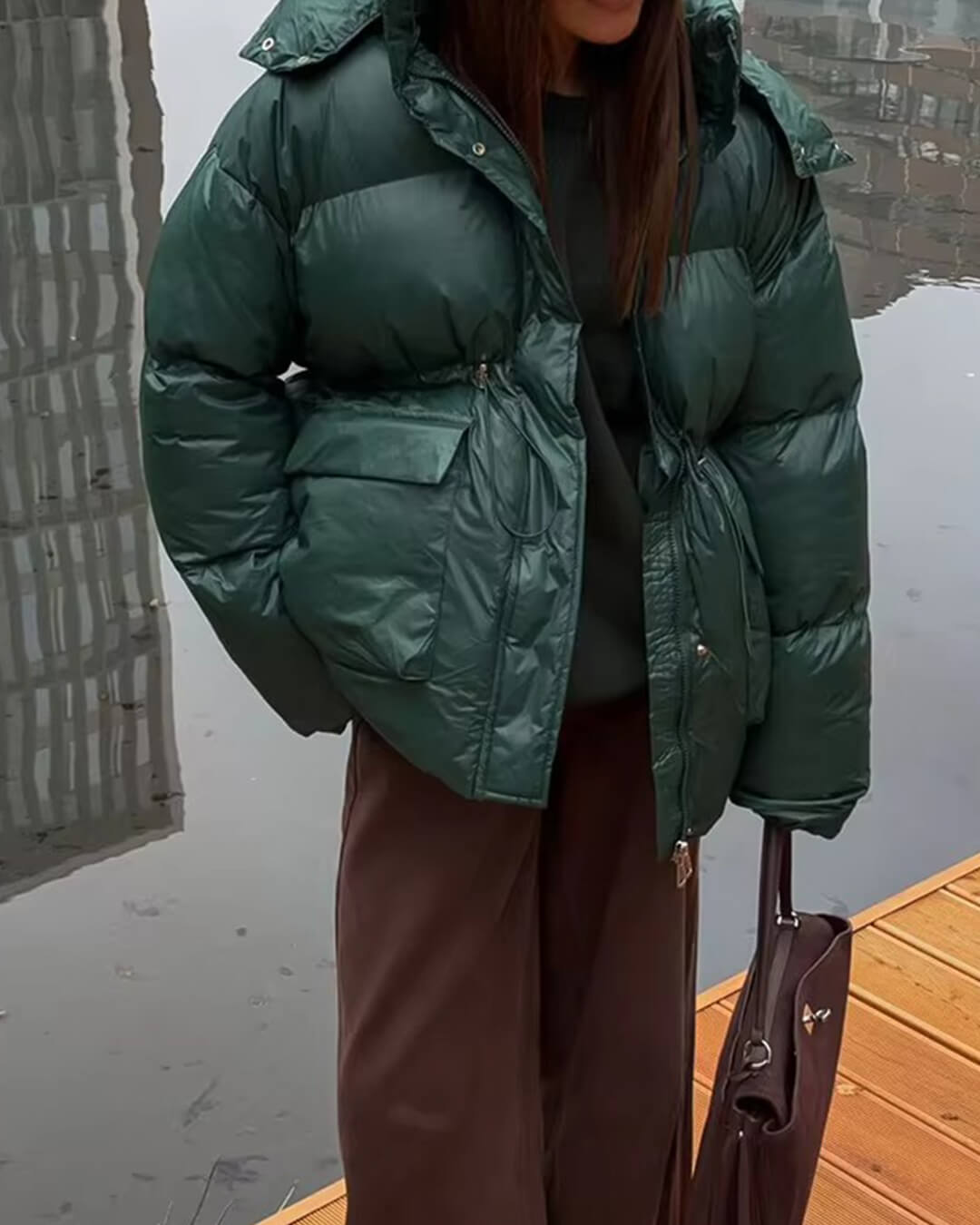 Γυαλιστερό μπουφάν puffer Jillian