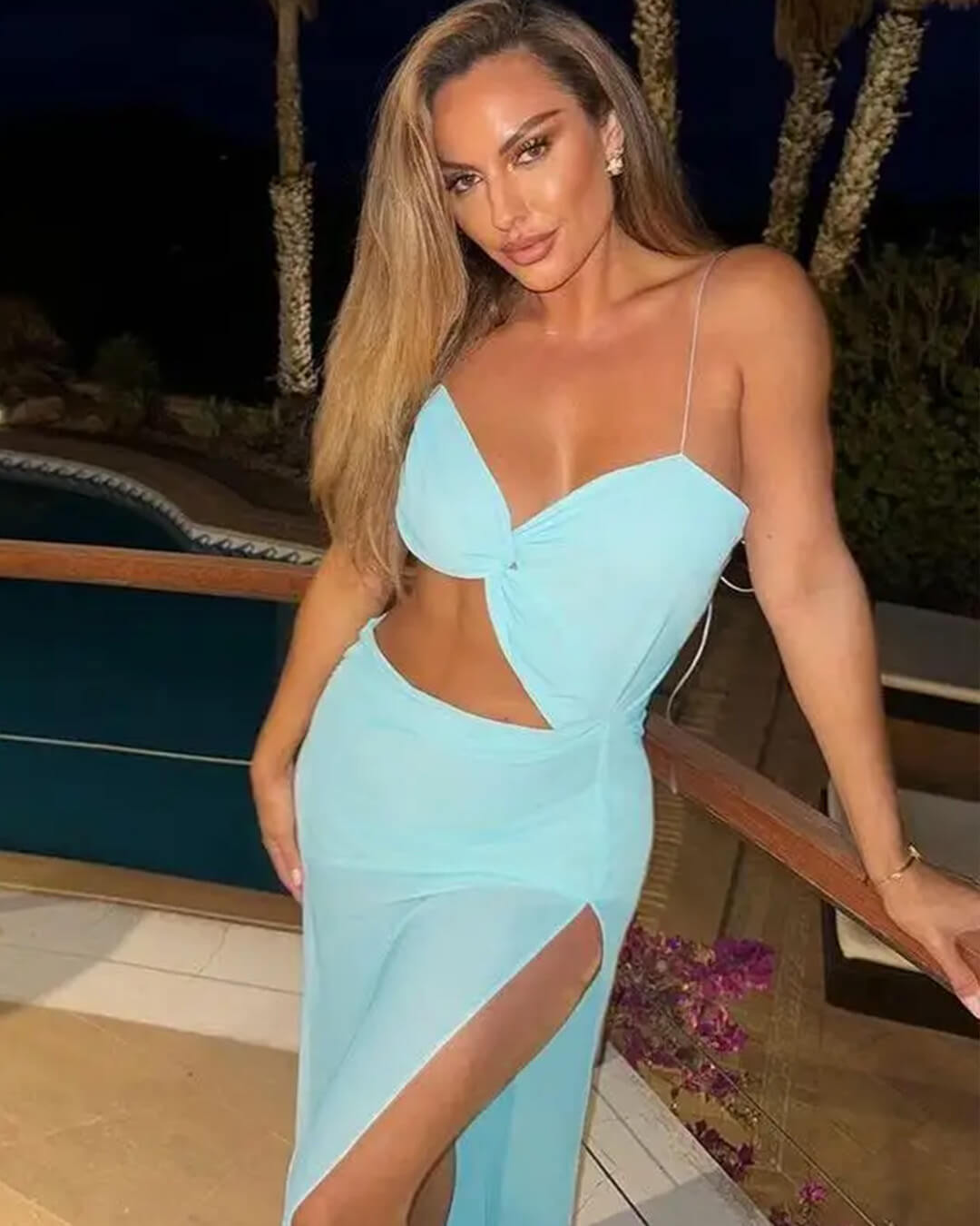 Joanna Centre-Front Knot Maxi Dress with Splits