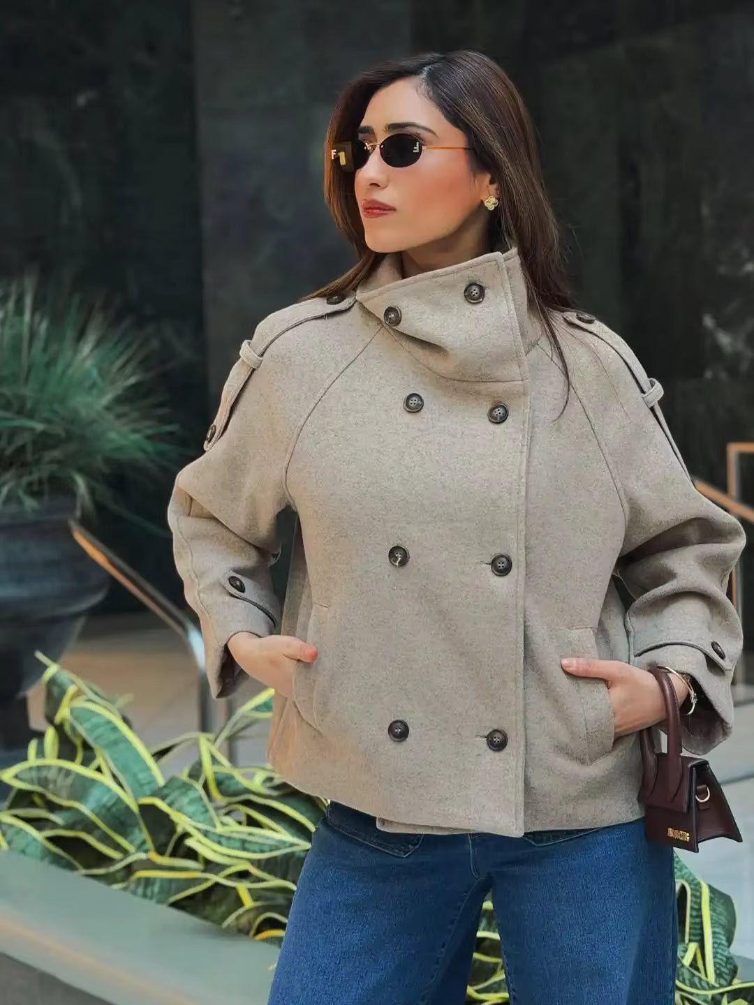 Oversized παλτό με όρθιο γιακά Julie