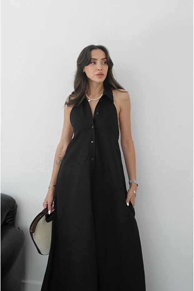 Kaya Halter Neck Elegant Maxi Dress