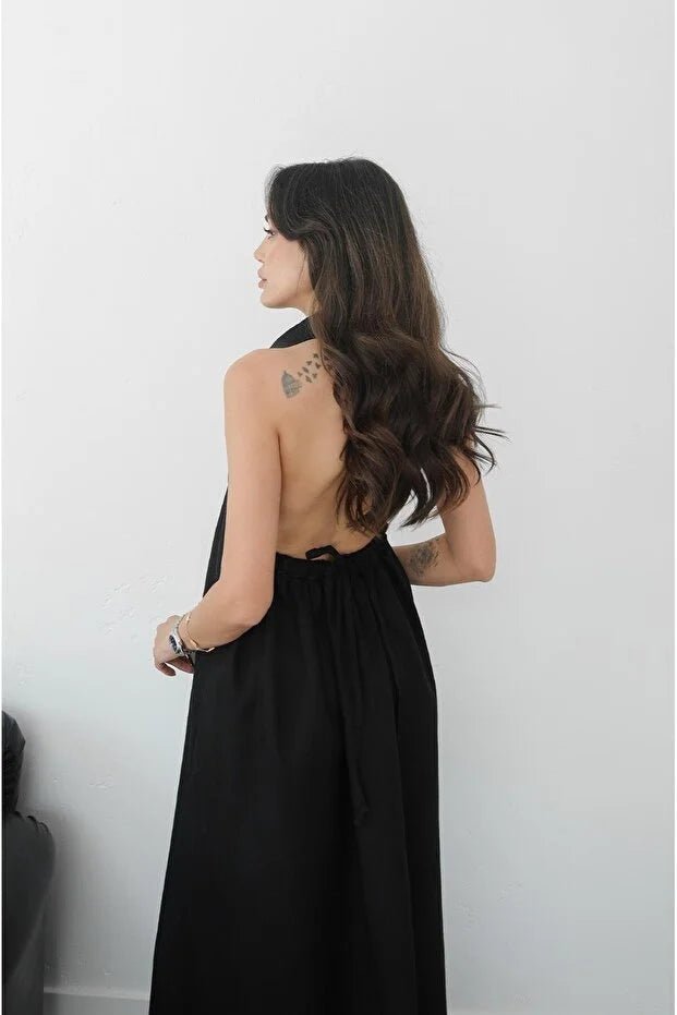 Kaya Halter Neck Elegant Maxi Dress