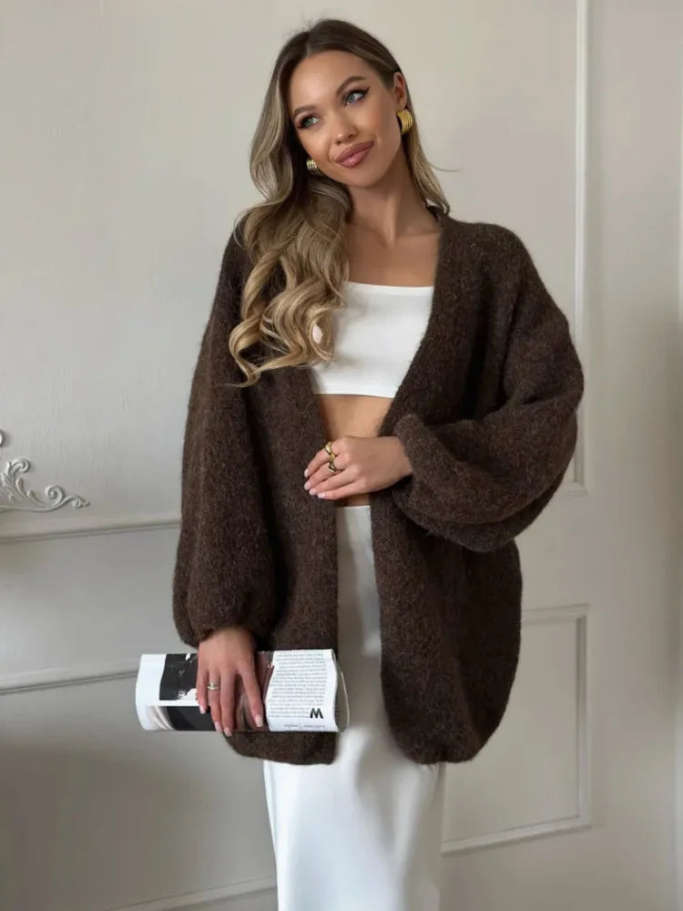 Oversized ζακέτα Willa από βουρτσισμένο πλεκτό