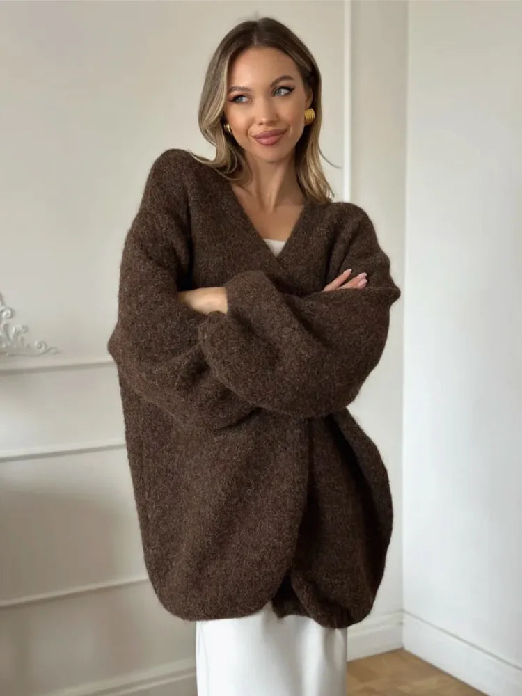 Oversized ζακέτα Willa από βουρτσισμένο πλεκτό