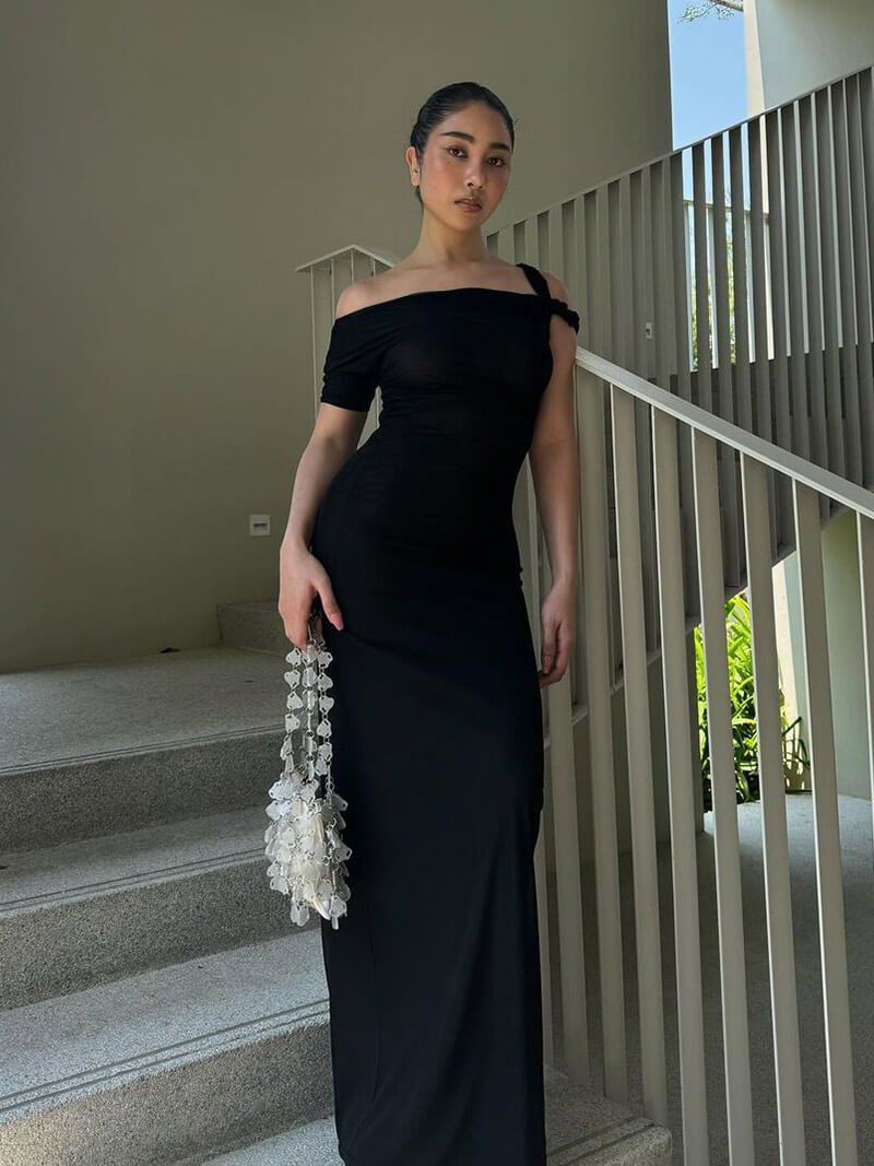 Μάξι φόρεμα Kylie με στριφτή λεπτομέρεια