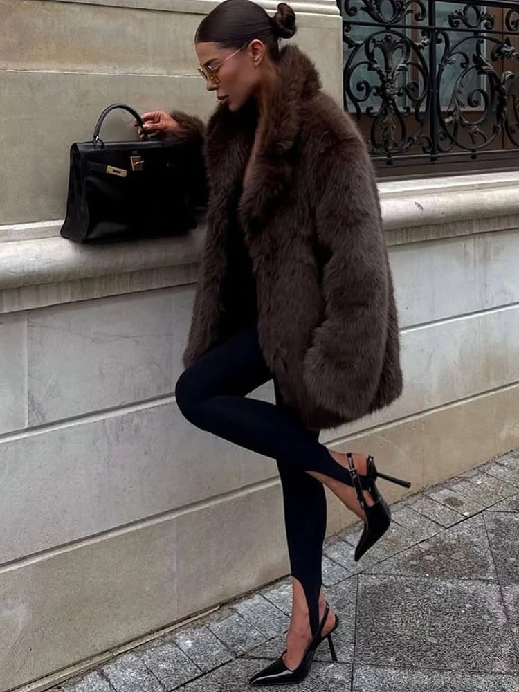 Oversized παλτό Lena από συνθετική γούνα